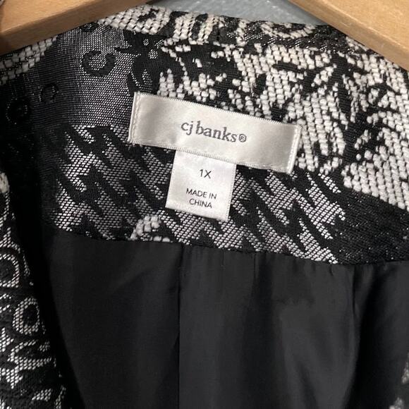 CJ Banks Jacket Plus Size 1X Tapestry Blazer Open Front Artsy Brocade Patchwork - Picture 7 of 14